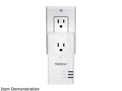 TRENDnet TPL-423E2K Powerline 1300 AV2 Adapter Kit with Built-in Outlet, Gigabit Port, IEEE 1905.1 & IEEE 1901, Homeplug AV2 (2-Pack)