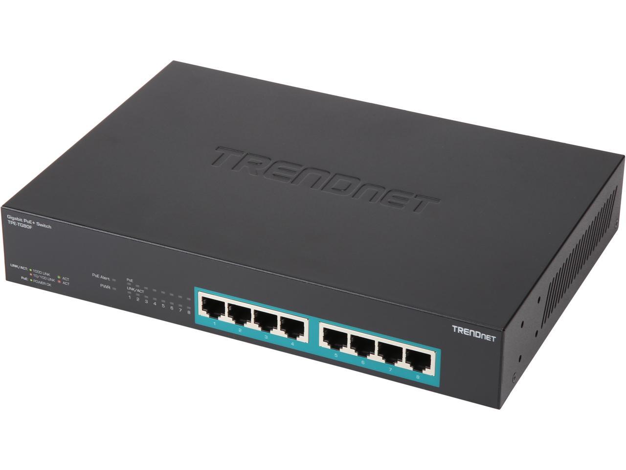 TRENDnet TPE-TG80F 8-Port Gigabit Full Power PoE+ Switch
