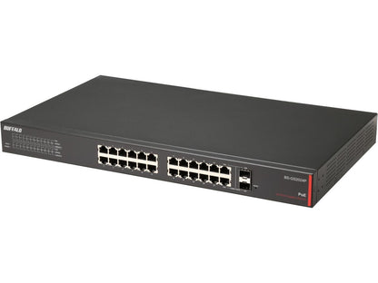Buffalo BS-GS2024P 24-Port Gigabit Green Ethernet PoE Web Smart Switch with 2 SFP Slots