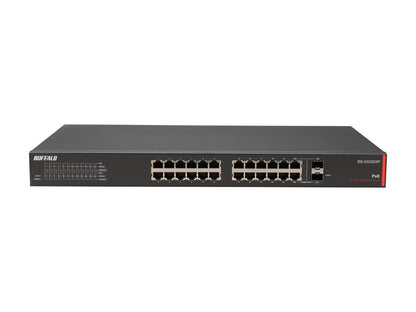 Buffalo BS-GS2024P 24-Port Gigabit Green Ethernet PoE Web Smart Switch with 2 SFP Slots