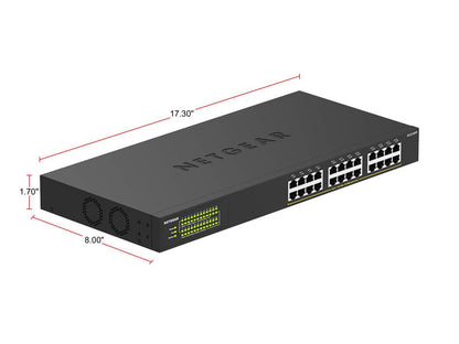 NETGEAR 24-port Gigabit Ethernet Unmanaged PoE+ Switch with 380W PoE Budget (GS324PP)