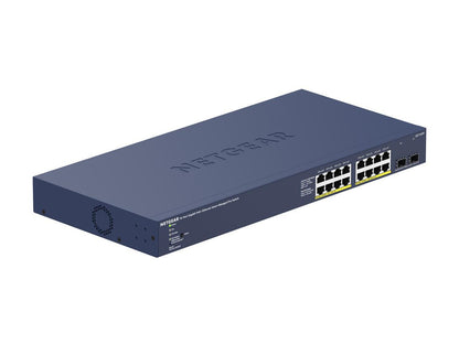 NETGEAR 16-port Gigabit Ethernet PoE+ Smart Switch with 2 SFP Ports and Cloud Management (GS716TP)