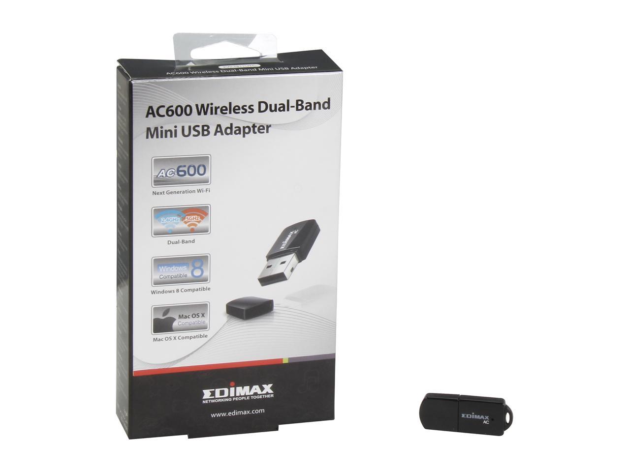 EDIMAX EW-7811UTC AC600 Dual-band USB 2.0 Wireless Mini Adapter, ideally for upgrading Laptop, desktop, Macbook or Ultrabook with 433/150Mbps data rates
