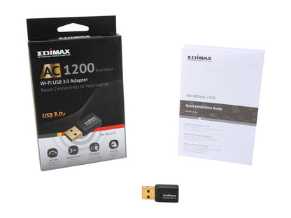 Edimax EW-7822UTC AC1200 Wi-Fi USB 3.0 Mini Size Adapter, Supports Web 2.0, MU-MIMO, Nano Size Lets You Plug It and Forget It, Support Windows, MAC OS