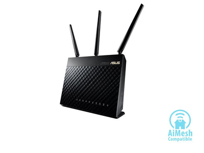 ASUS AC1900 Wi-Fi Dual-band 3x3 Gigabit Wireless Router with AiProtection Network Security Powered by Trend Micro, AiMesh Whole Home Wi-Fi System Compatible (RT-AC68U)