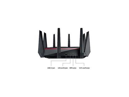 ASUS AC5300 Wi-Fi Tri-band Gigabit Wireless Router with 4x4 MU-MIMO, 4 x LAN Ports, AiProtection Network Security and WTFast Game Accelerator, AiMesh Whole Home Wi-Fi System Compatible (RT-AC5300)