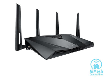 ASUS AC3100 Wi-Fi Dual-band Gigabit Wireless Router with 4x4 MU-MIMO, 4 x LAN Ports, AiProtection Network Security and WTFast Game Accelerator, AiMesh Whole Home Wi-Fi System Compatible (RT-AC3100)