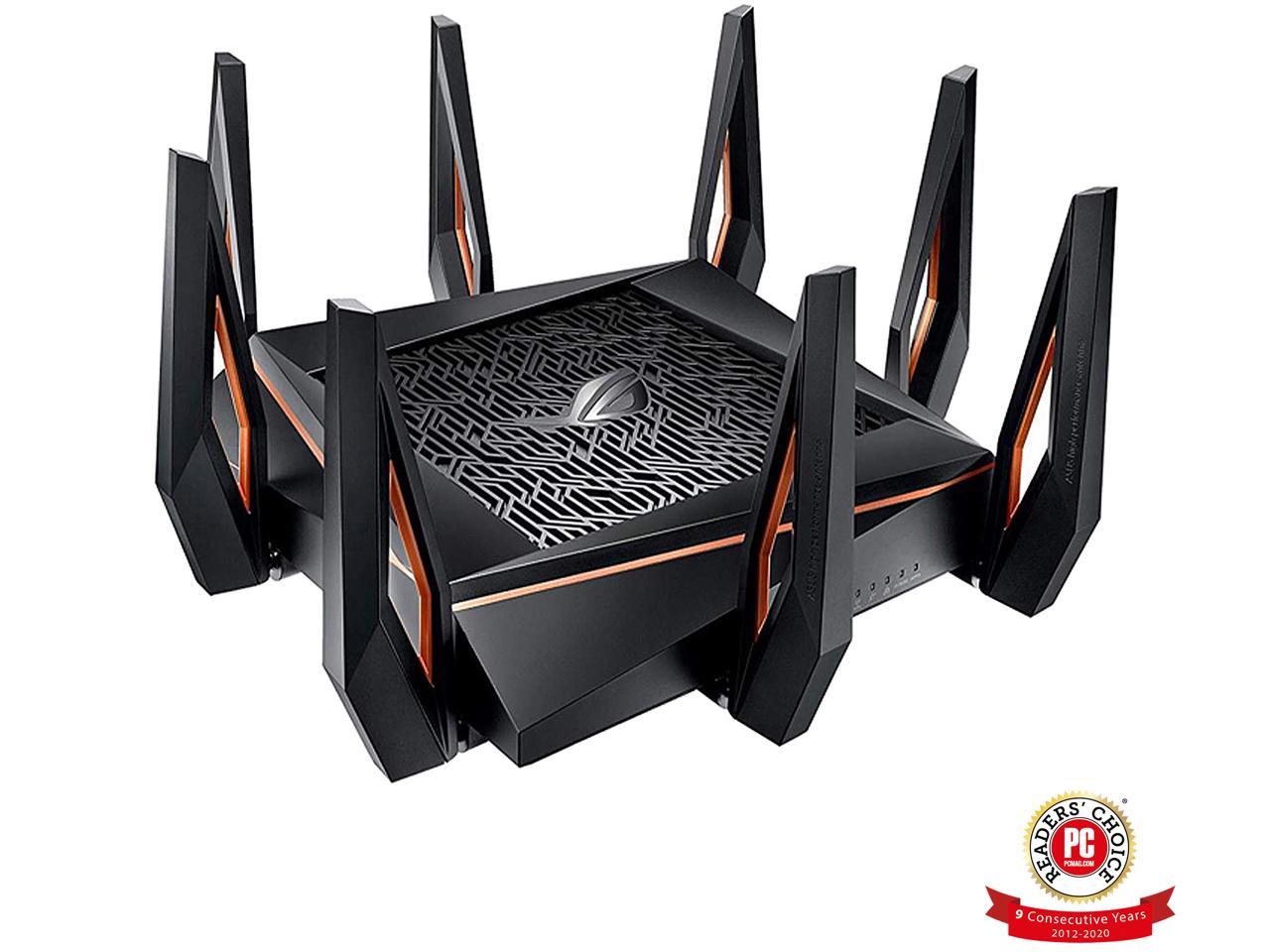 ASUS ROG Rapture GT-AX11000 AX11000 Tri-band 10 Gigabit WiFi Router, AiProtection Lifetime Security by Trend Micro, AiMesh compatible for Mesh Wi-Fi System, Next-Gen Wi-Fi 6, Wireless 802.11Ax