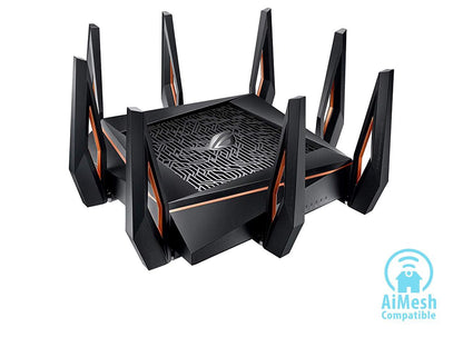 ASUS ROG Rapture GT-AX11000 AX11000 Tri-band 10 Gigabit WiFi Router, AiProtection Lifetime Security by Trend Micro, AiMesh compatible for Mesh Wi-Fi System, Next-Gen Wi-Fi 6, Wireless 802.11Ax