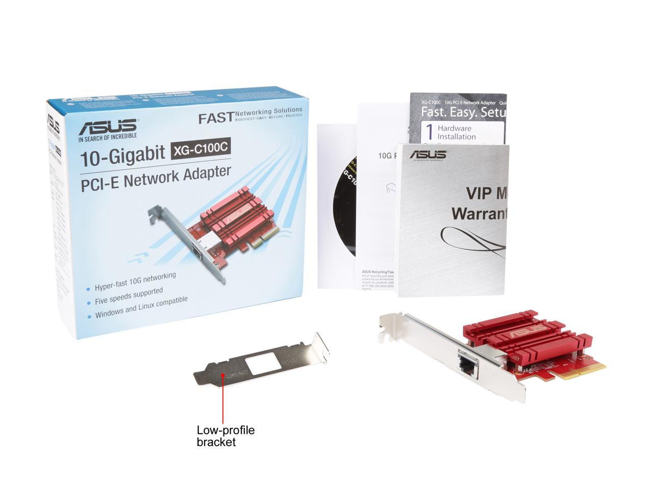 ASUS XG-C100C 10G Network Adapter PCI-E x4 Card with Single RJ-45 Port