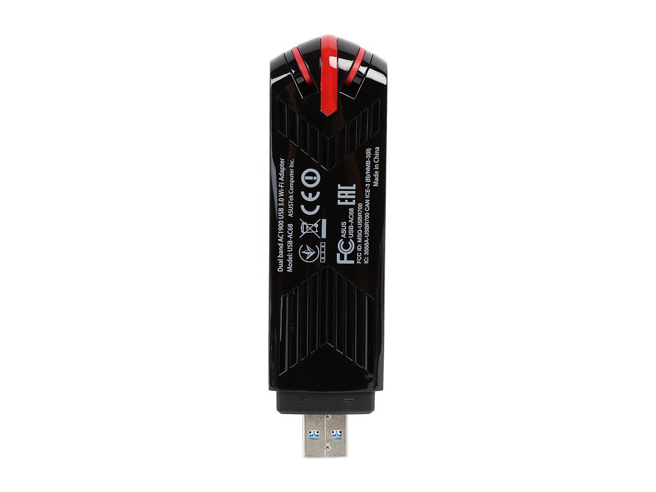 ASUS USB-AC68 AC1900 Dual-band USB 3.0 WiFi Adapter, Cradle included