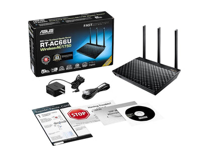 ASUS RT-AC66U B1 AC1750 Dual-Band Wi-Fi Router, AiProtection Lifetime Security by Trend Micro, AiMesh Compatible for Mesh Wi-Fi System