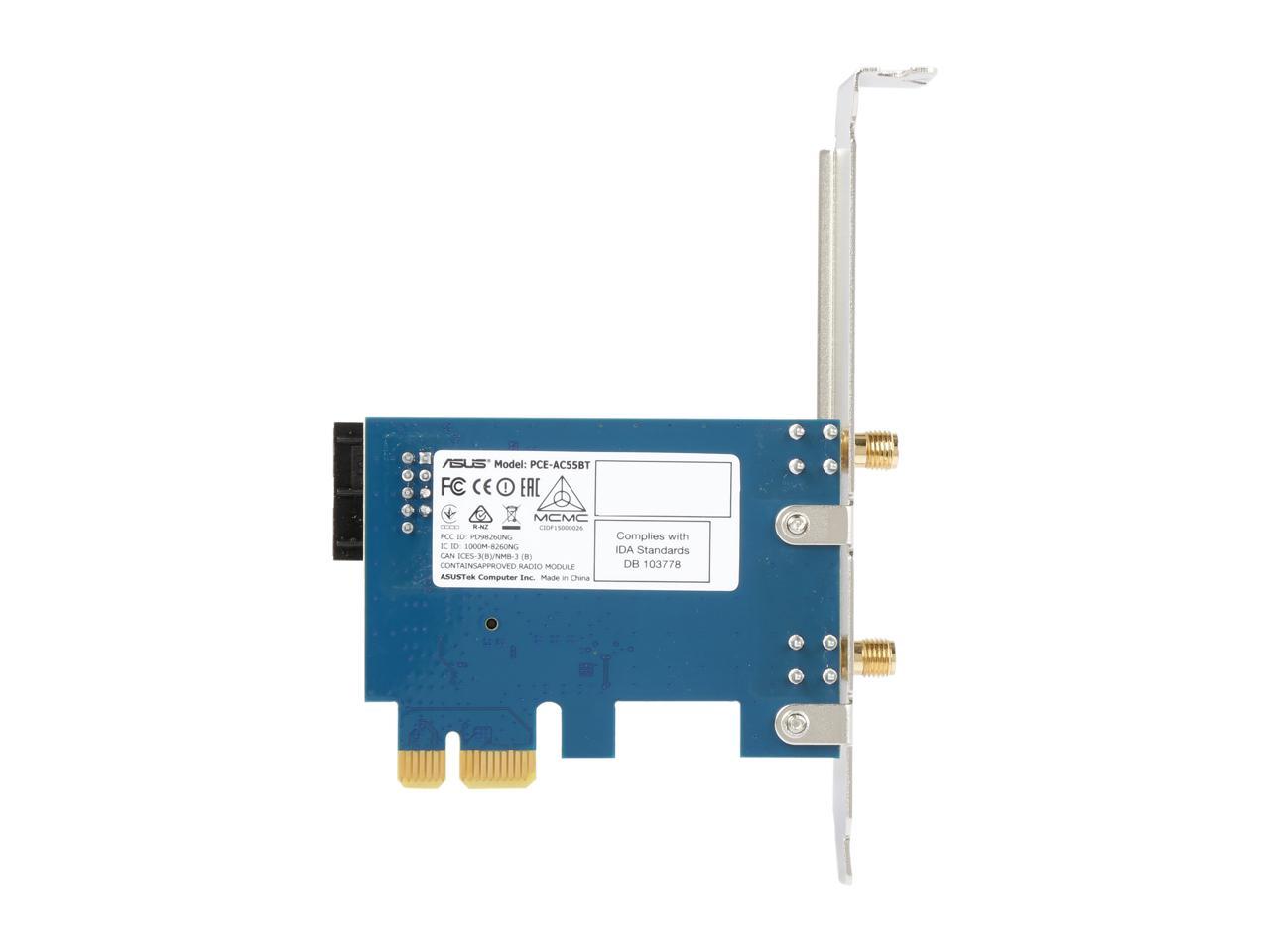 ASUS PCE-AC55BT B1 AC1200 Wireless Bluetooth 4.2 PCIe/Mpcie Adapter