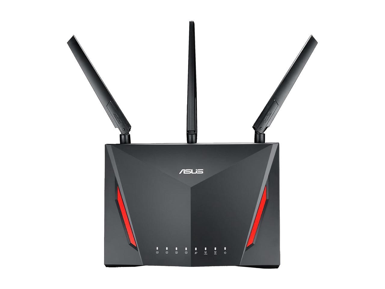 ASUS AC2900 Dual-band Gaming Router, game acceleration, Mesh Wi-Fi support, Lifetime Free Internet Security, DFS, Gamer Private Network, Port Forwarding, Streaming & Gaming (RT-AC86U)