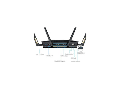 ASUS AX6000 Dual-band WiFi 6 Gaming Router, game acceleration, Mesh WiFi support, Lifetime Free Internet Security, Gamer Private Network, Mobile Game Boost, Streaming & Gaming