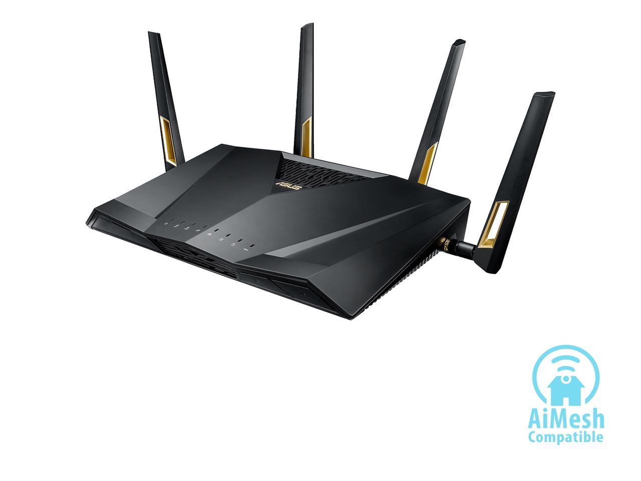 ASUS AX6000 Dual-band WiFi 6 Gaming Router, game acceleration, Mesh WiFi support, Lifetime Free Internet Security, Gamer Private Network, Mobile Game Boost, Streaming & Gaming