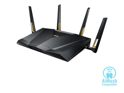 ASUS AX6000 Dual-band WiFi 6 Gaming Router, game acceleration, Mesh WiFi support, Lifetime Free Internet Security, Gamer Private Network, Mobile Game Boost, Streaming & Gaming