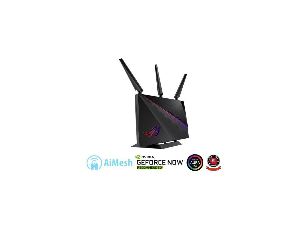 ASUS ROG (GT-AC2900) Dual-Band Wireless Gigabit Wi-Fi Gaming Router - GeForce NOW Optimization with Triple-Level Game Acceleration, 4 x LAN, 1 x USB 3.0, 1 x USB 2.0 Compatible with AiMesh