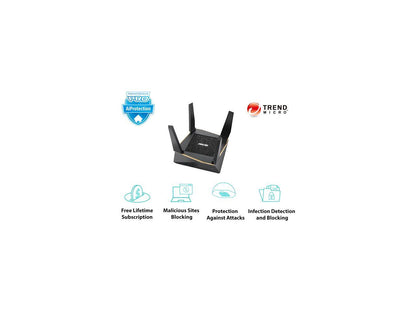 Asus RT-AX92U AX6100 Tri-Band Wi-Fi 6 Mesh Router with 802.11Ax, AiMesh Compatible, Adaptive Qos and Parental Control - A Certified for Humans Device
