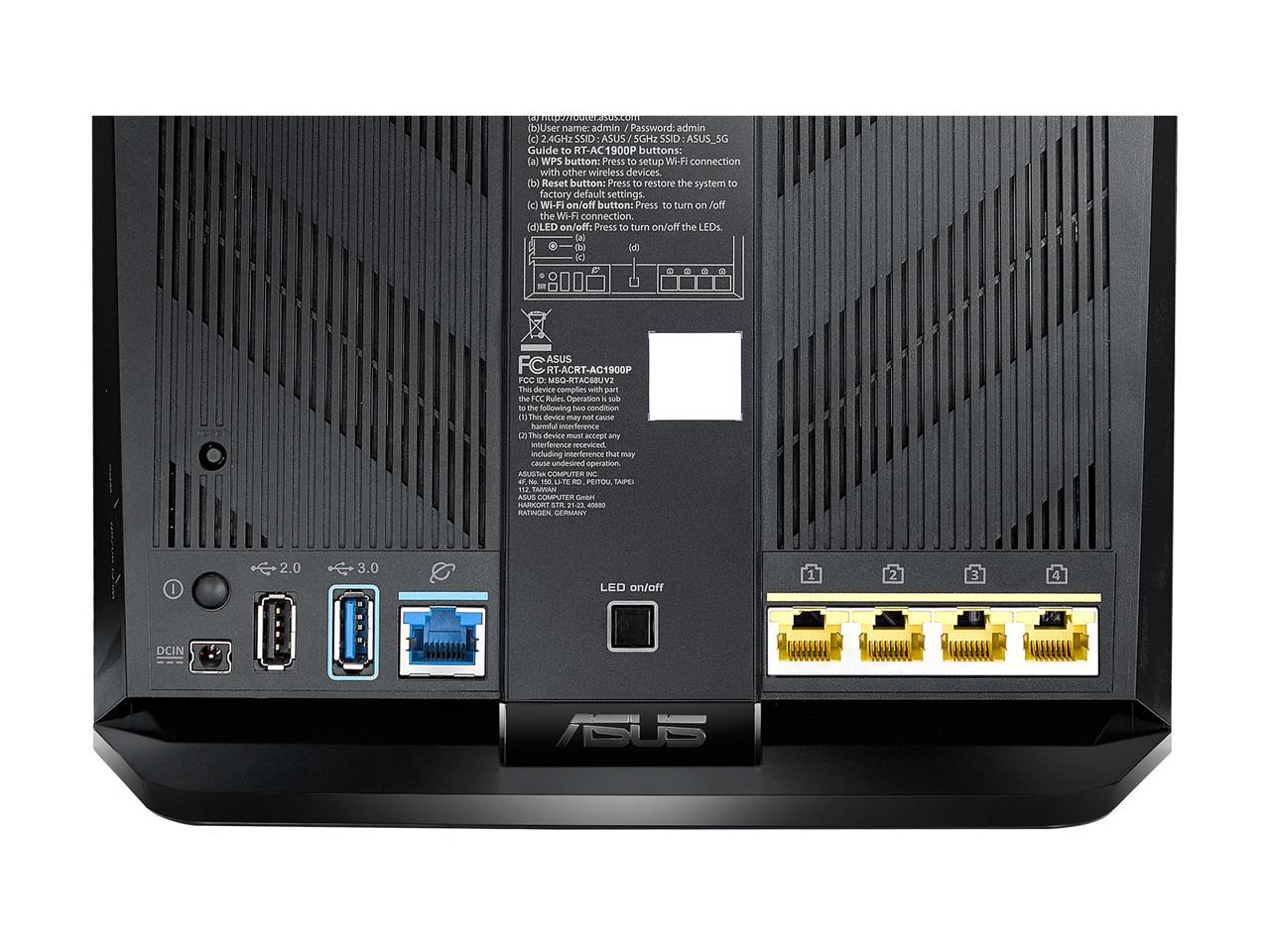 Asus AC1900 Dual Band Gigabit WiFi Router with MU-Mimo, Aimesh for Mesh WIFI System, Aiprotection Network Security Powered by Trend Micro, Adaptive Qos and Parental Control (RT-AC1900P)