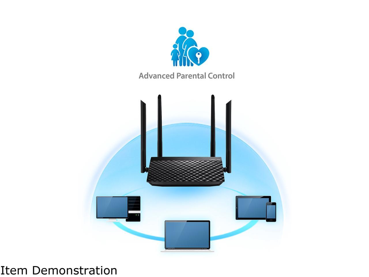 ASUS RT-AC1200GE AC1200 Dual Band WiFi Router, Parental Control, MU-MIMO, 4 x Gigabit LAN ports, VPN, Gaming & 4K Streaming