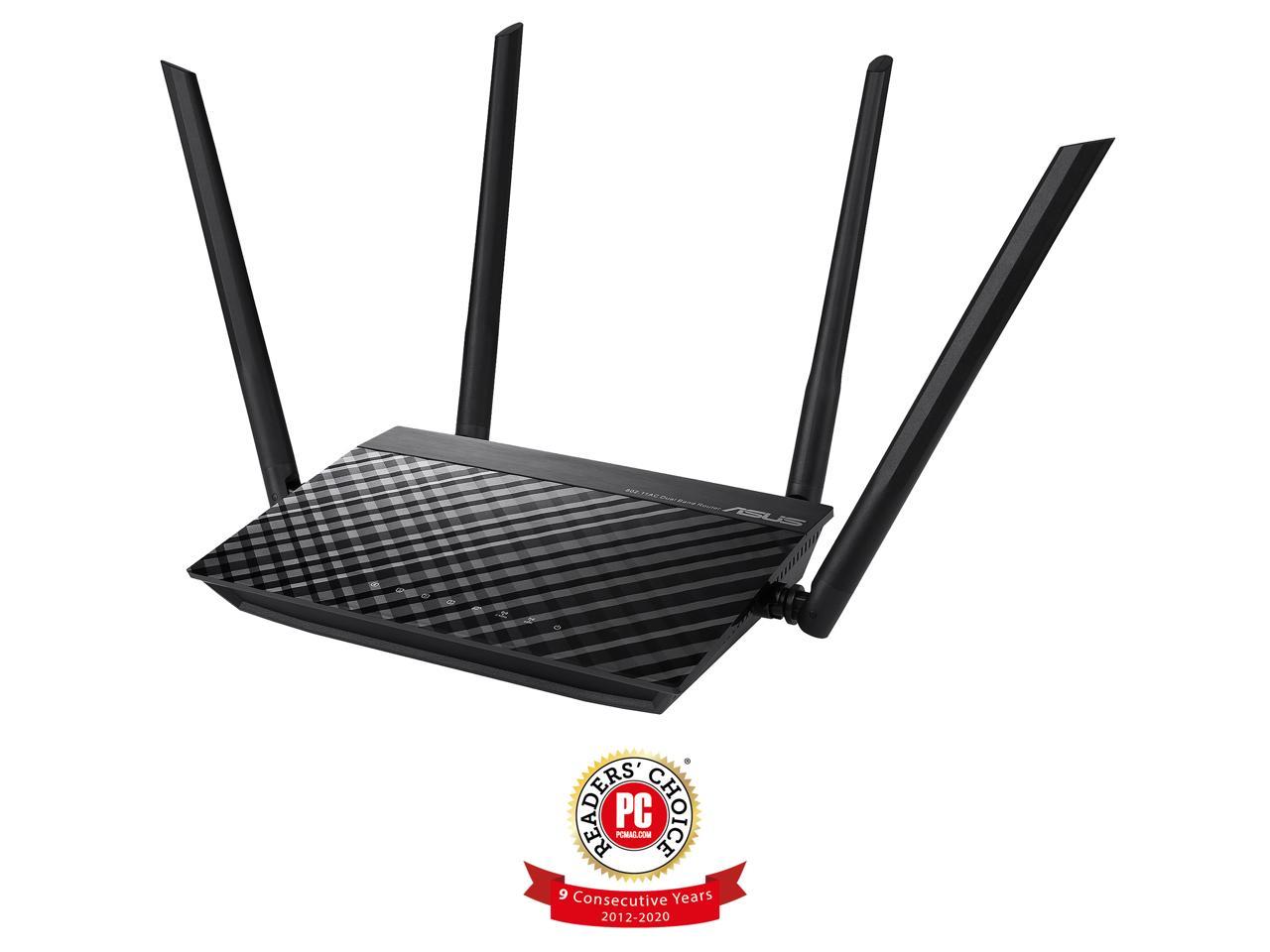 ASUS RT-AC1200 V2 AC1200 Dual Band WiFi Router, Easy 3-step setup, 4 LAN ports, Gaming & Streaming