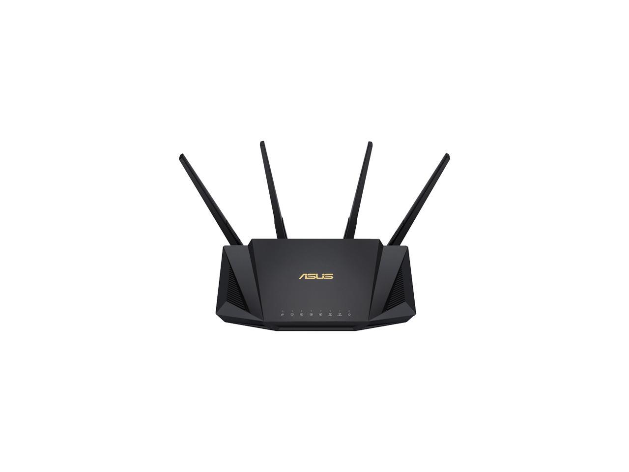 ASUS RT-AX3000 Dual Band WiFi Router, WiFi 6, 802.11ax, Lifetime Internet Security, support AiMesh Whole-home WiFi, 4 x 1Gb LAN ports, USB 3.0, MU-MIMO, OFDMA, VPN