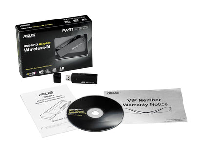 ASUS USB-N13 C1 300Mbps USB Wireless Adapter, Supports WEP, WPA, WPA2 WPA3 encryption standards (USB-N13 C1)