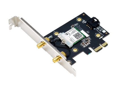 ASUS PCE-AX3000 WiFi 6 (802.11ax) Adapter with 2 External Antennas. Supporting 160MHz for Total Data Rate up to 3000Mbps, Bluetooth 5.0, WPA3 Network Security, OFDMA and MU-MIMO