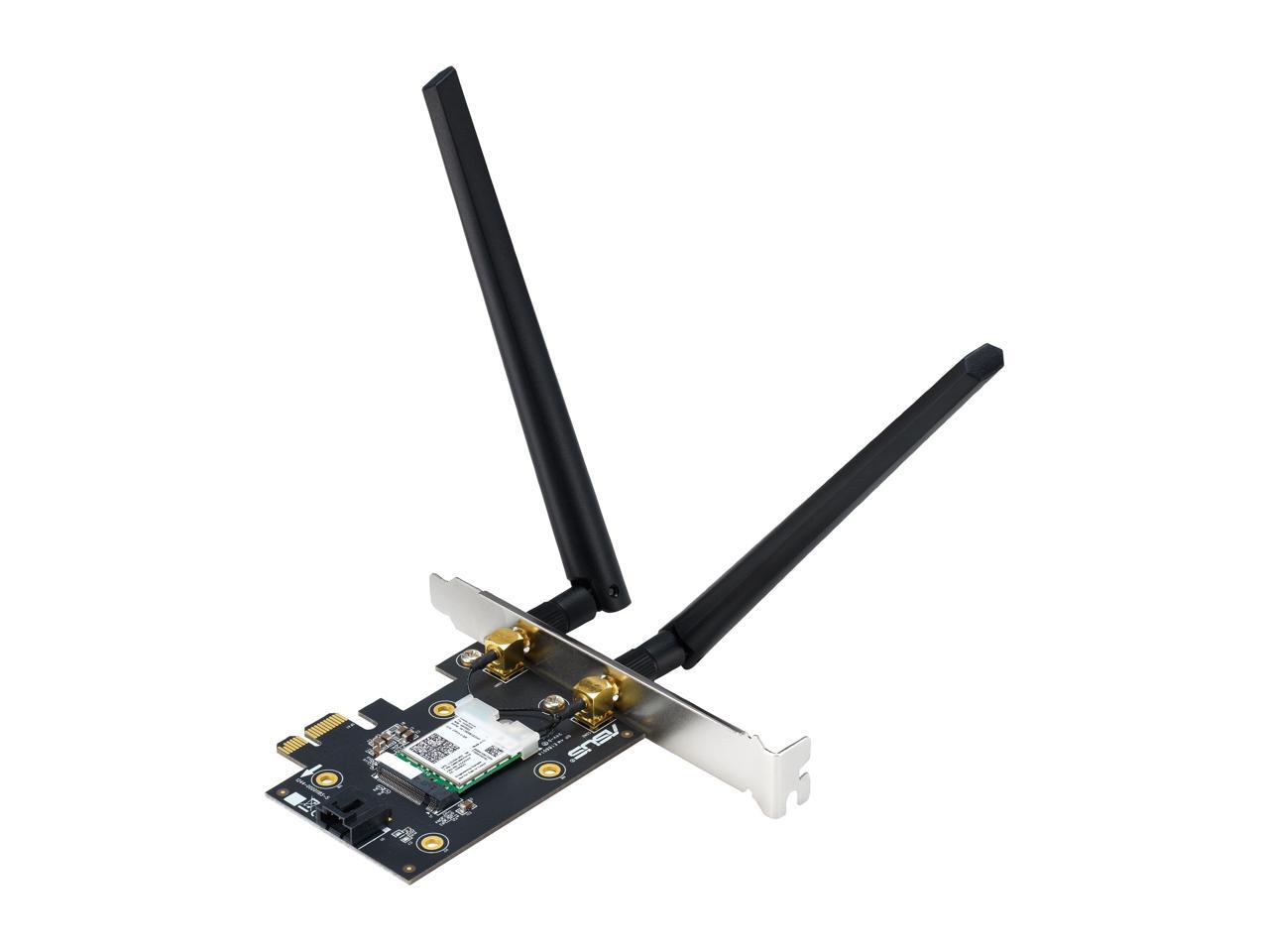 ASUS PCE-AX3000 WiFi 6 (802.11ax) Adapter with 2 External Antennas. Supporting 160MHz for Total Data Rate up to 3000Mbps, Bluetooth 5.0, WPA3 Network Security, OFDMA and MU-MIMO