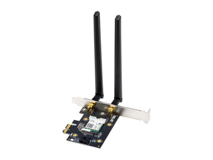 ASUS PCE-AX3000 WiFi 6 (802.11ax) Adapter with 2 External Antennas. Supporting 160MHz for Total Data Rate up to 3000Mbps, Bluetooth 5.0, WPA3 Network Security, OFDMA and MU-MIMO