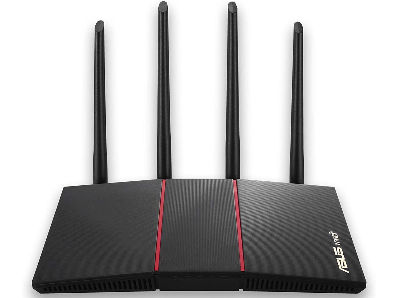 ASUS RT-AX55 AX1800 Dual Band WiFi 6 Gigabit Router, 802.11ax, Lifetime internet security, Parental Control, Mesh WiFi support, MU-MIMO, OFDMA, 4 Gigabit LAN Ports, Beamforming