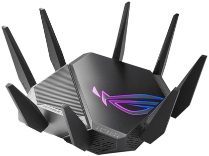 ASUS WiFi 6E Gaming Router (ROG Rapture GT-AXE11000) - Tri-Band 10 Gigabit Wireless Router, World's First 6GHz Band for Wider Channels & Higher Capacity, 1.8GHz Quad-Core processor, 2.5G Port, Gaming & Streaming