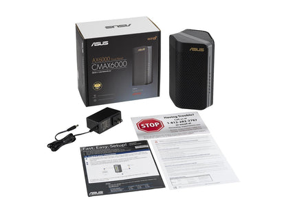 ASUS AX6000 WiFi 6 Cable Modem Wireless Router Combo (CM-AX6000) - Dual Band, DOCSIS 3.1, Gigabit Internet Support, Approved by Comcast Xfinity and Spectrum, 160MHz Bandwidth, 4K Video Playback, OFDMA, MU-MIMO