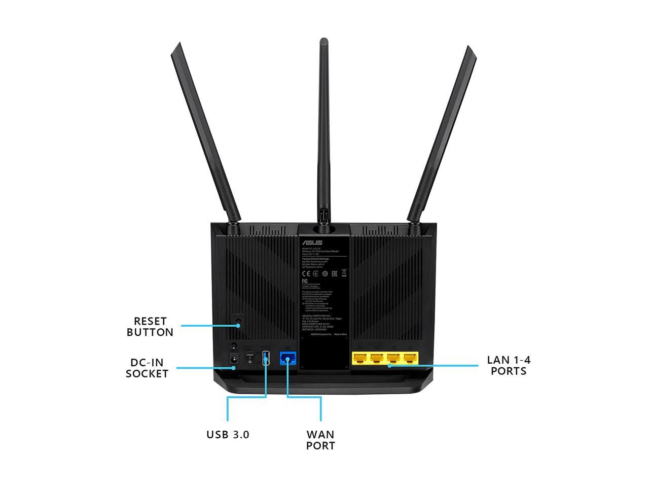 ASUS AC1750 WiFi Router (RT-AC65) - Dual Band Wireless Internet Router, Easy Setup, Parental Control, USB 3.0, AiRadar Beamforming Technology extends Speed, Stability & Coverage, MU-MIMO
