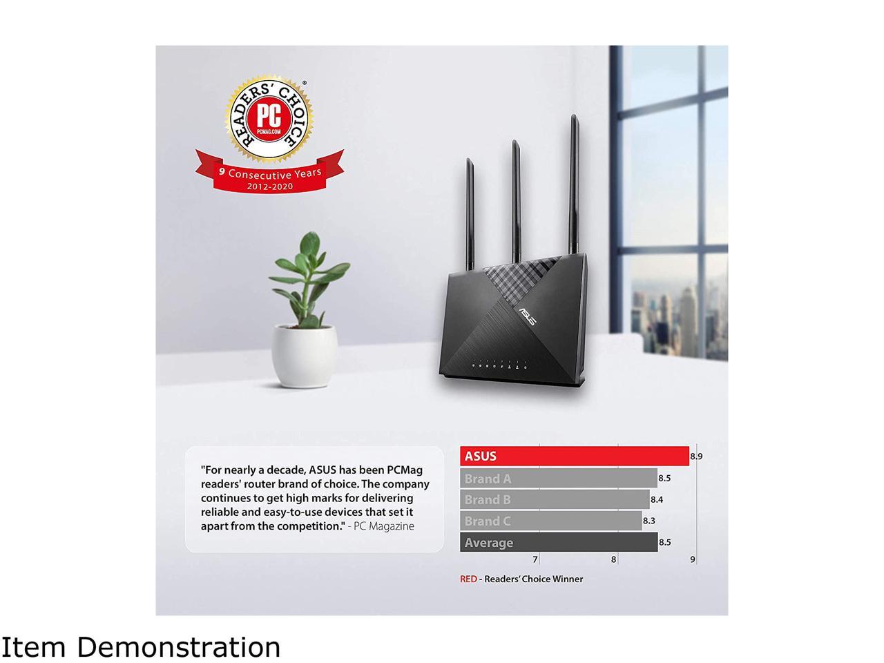ASUS AC1900 WiFi Router (RT-AC67P) - Dual Band Wireless Internet Router, Easy Setup, VPN, Parental Control, AiRadar Beamforming Technology extends Speed, Stability & Coverage, MU-MIMO