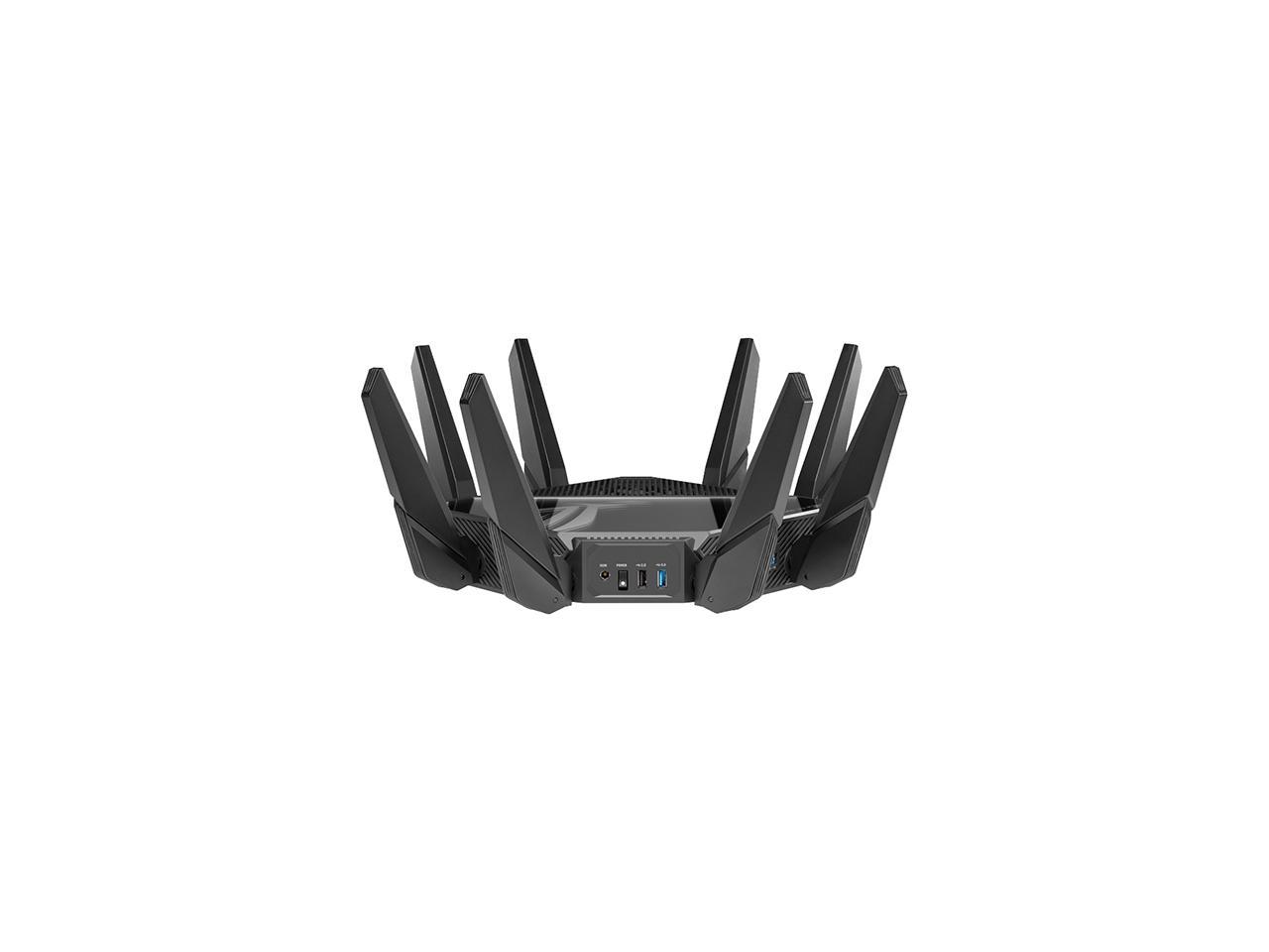 ASUS ROG Rapture WiFi 6E Gaming Router (GT-AXE16000) - Quad-Band, 6 GHz Ready, Dual 10G Ports, 2.5G WAN Port, AiMesh Support, Triple-level Game Acceleration, Lifetime Internet Security, Instant Guard
