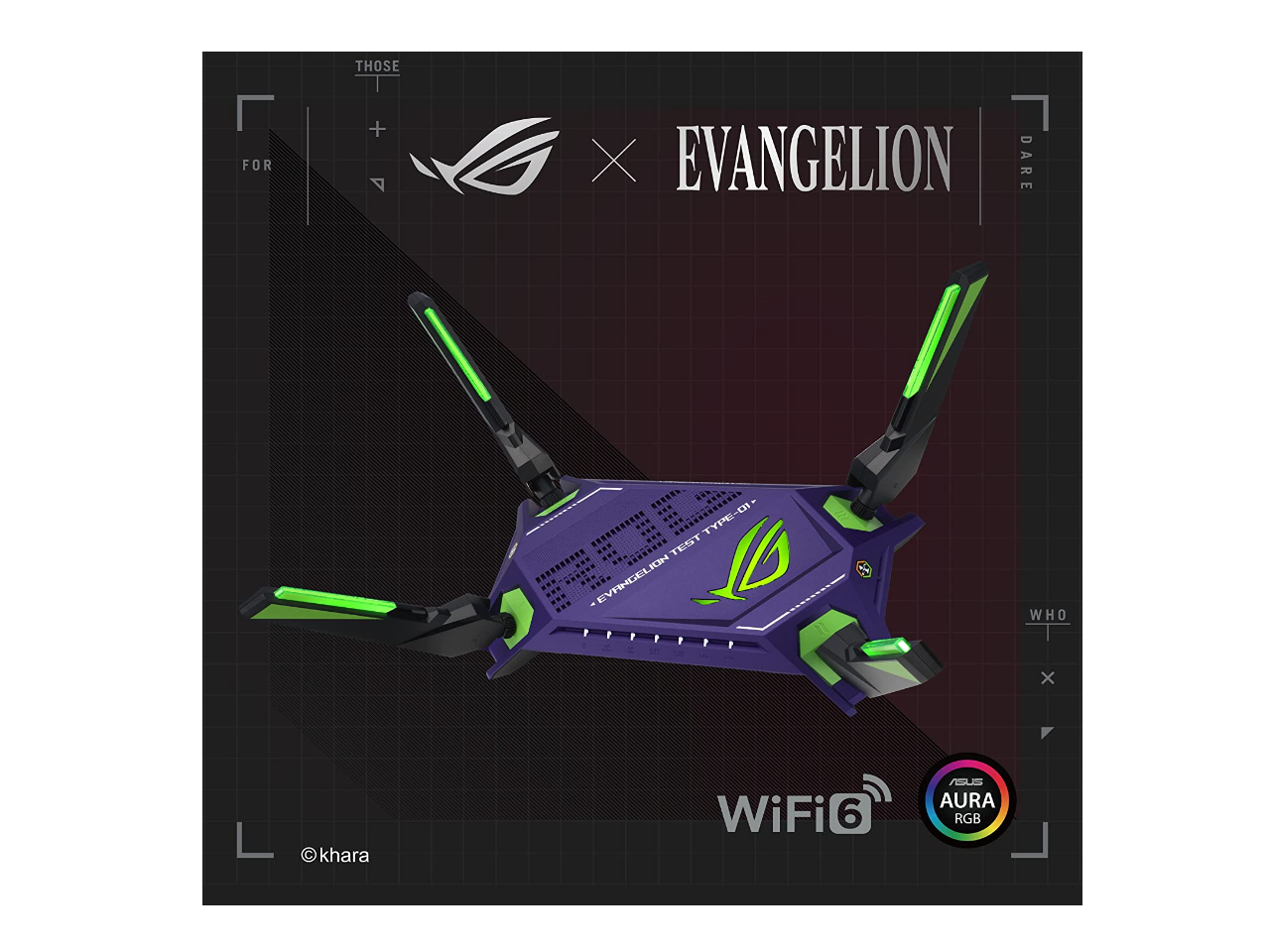 ASUS ROG Rapture GT-AX6000 EVA Edition Dual-Band WiFi 6 Gaming Router, Dual 2.5G WAN/LAN ports, WAN aggregation, Triple-Level Game Acceleration, AiMesh Compatible