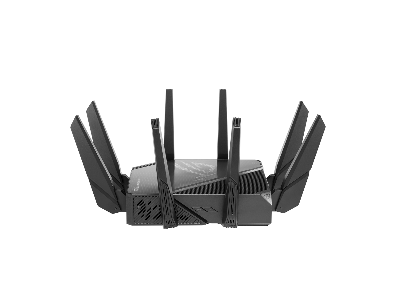 ASUS ROG Rapture GT-AX11000 Pro Tri-Band WiFi 6 gaming router, 2.5G port, 10G port, Quad-core 2.0 GHz CPU, ASUS RangeBoost Plus, UNII4, Triple-level game acceleration, Lifetime internet security, and AiMesh support