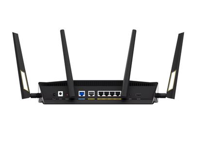 ASUS RT-AX88U PRO AX6000 Dual Band WiFi 6 Router, Dual 2.5G Port, WPA3, Parental Control, Adaptive QoS, Port Forwarding, WAN aggregation, lifetime internet security and AiMesh support