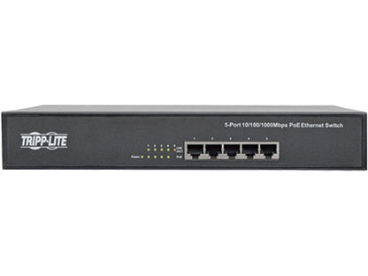 Tripp Lite 5-Port Rack-Mount/Desktop Gigabit Ethernet Unmanaged Switch with PoE, 10/100/1000 Mbps, 1URM (NG5POE)