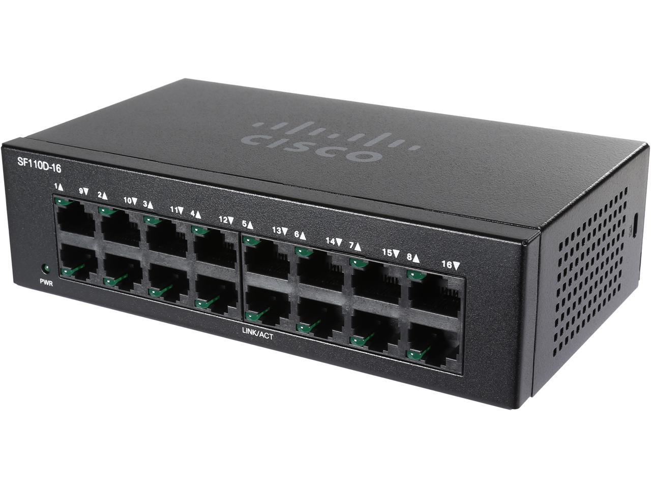 CISCO SF110D-16 16-Port 10/100 Unmanaged Desktop Switch