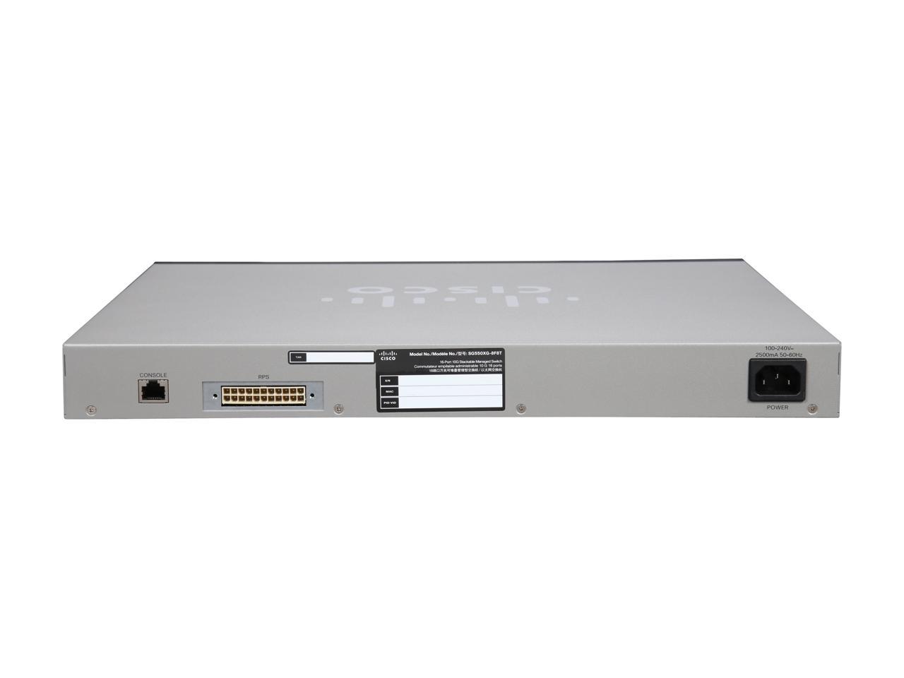 Cisco SMB SG550XG-8F8T-K9 16 Port Stackable Managed Ethernet Switch 10 Gb Ethernet Switch