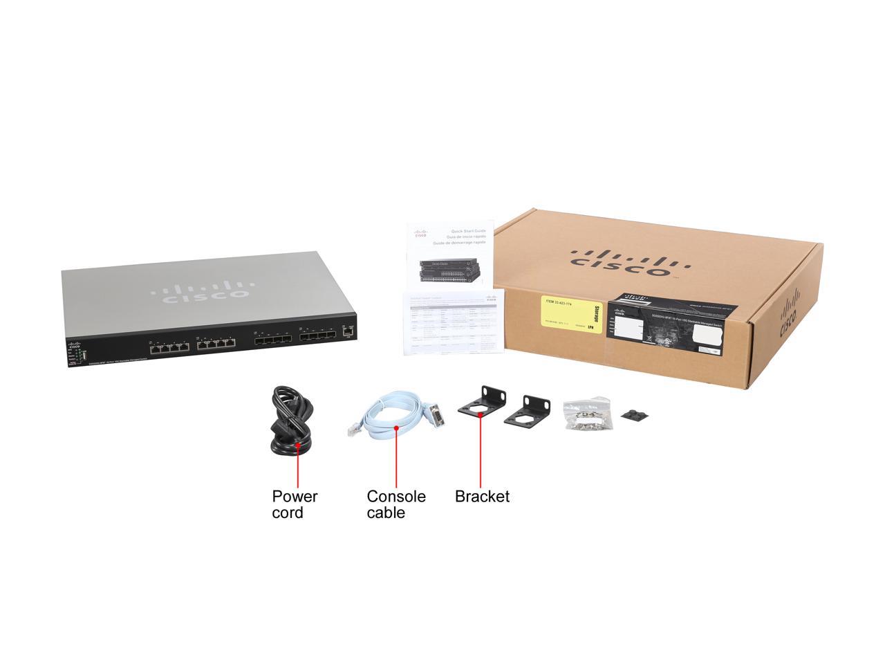 Cisco SMB SG550XG-8F8T-K9 16 Port Stackable Managed Ethernet Switch 10 Gb Ethernet Switch