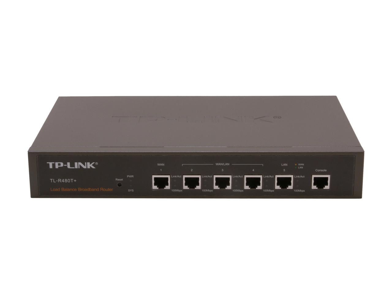 TP-LINK TL-R480T+ Load Balance Broadband Router 10/100Mbps 1 fixed WAN port, 1 fixed LAN port and 3 changeable WAN/LAN port