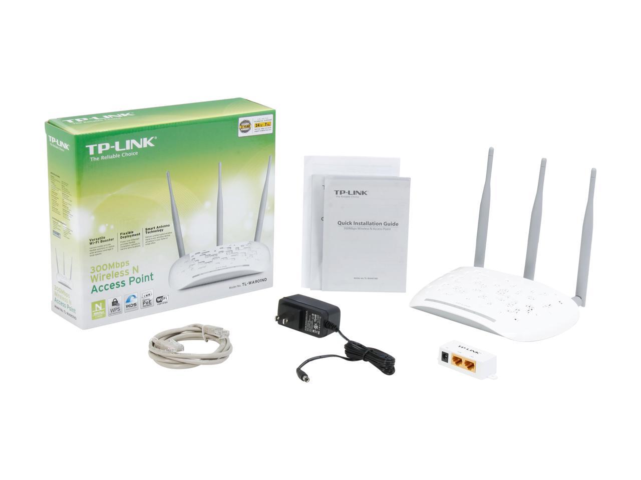 TP-LINK TL-WA901ND Wireless N300 Access Point, 300Mbps, Multifunction, Multiple SSID