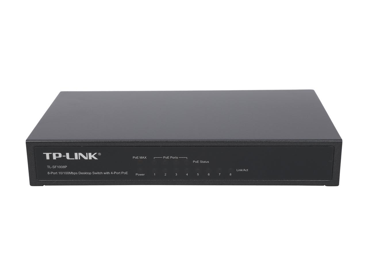 TP-LINK TL-SF1008P 10/100Mbps 8-Port PoE Switch, 4 PoE Ports, Metal case
