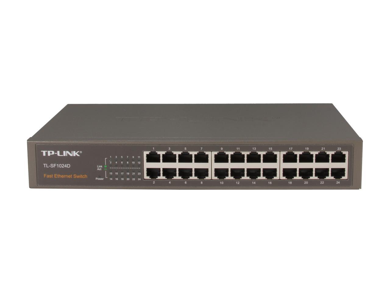 TP-LINK TL-SF1024D 10/100M 24-Port Unmanaged Switch, Metal Case, Desktop Design, Power-saving