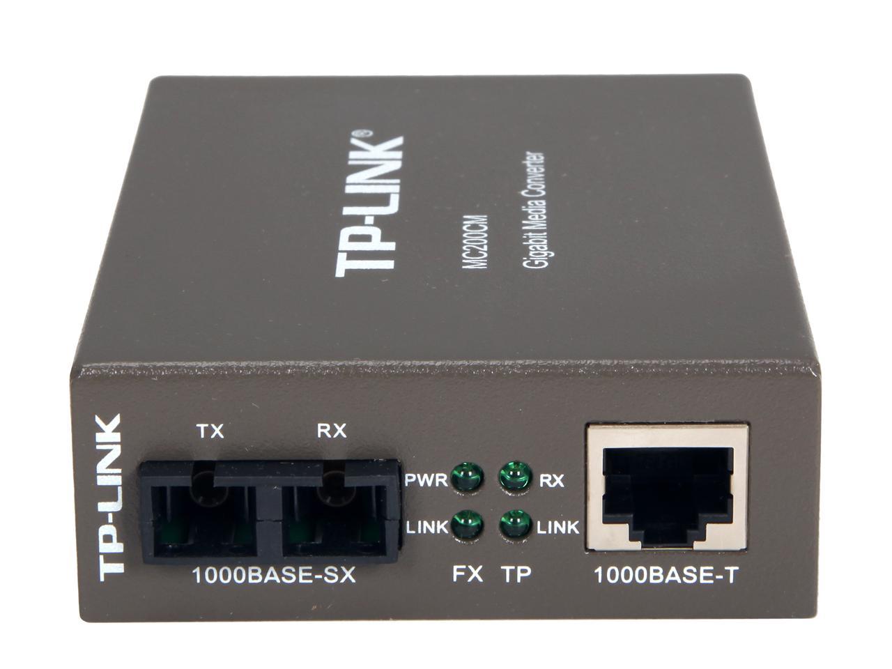TP-Link MC200CM Gigabit Ethernet Media Converter 1 Gbps 1 x 1000M SC port 1 x 1000M RJ45 port (Auto MDI/MDIX)