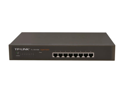 TP-LINK TL-SG1008 Unmanaged 10/100/1000Mbps 8-Port Gigabit Desktop/Rackmountable Switch, Metal case, Power-Saving